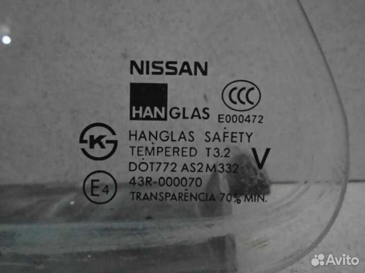 Стекло двери задней левой Almera Новое