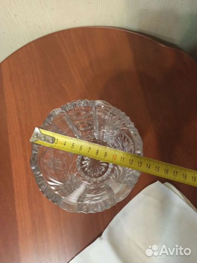 Ваза хрустальная СССР с символикой Олимпиады 1980г