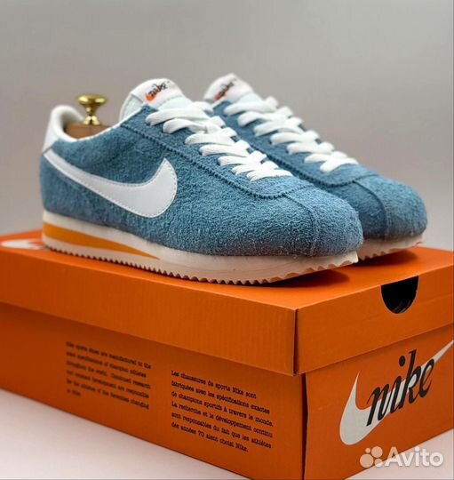 Кеды Nike cortez голубые женские