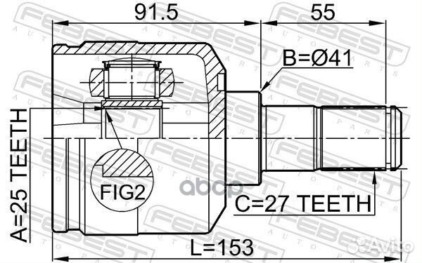 ШРУС внутренний к-кт ABS Hyundai NF Sonata 05