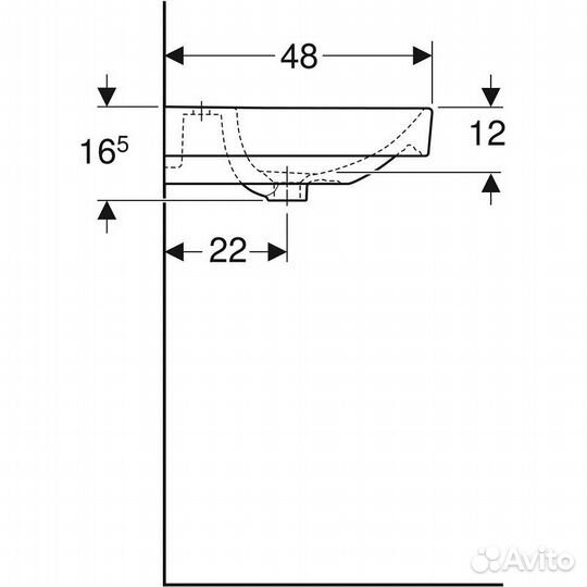 Раковина двойная подвесная Geberit Smyle Square 5