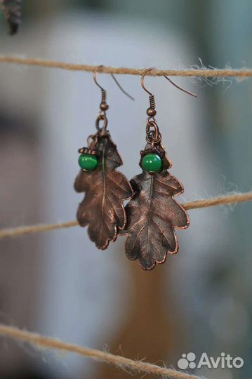 Украшения ручной работы из меди: серёжки, подвески