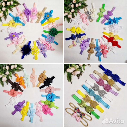 Повязочки на голову много расцветок