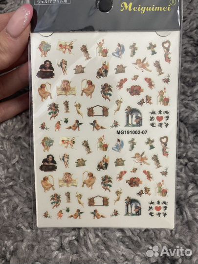 Наклейки для ногтей (бабочки, ангелы, змеи)