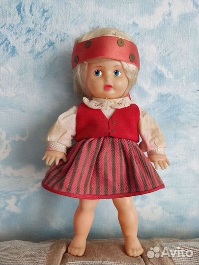 Кукла СССР salvo Эстонская, 25см, 70годов