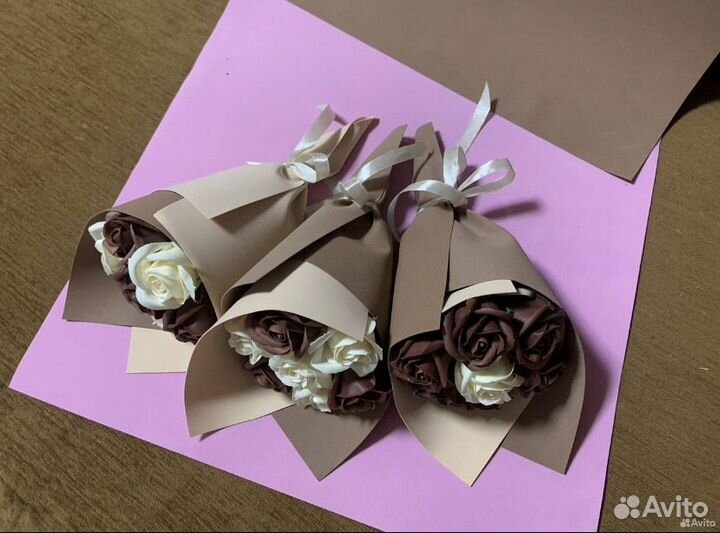 Букет из мыльных роз