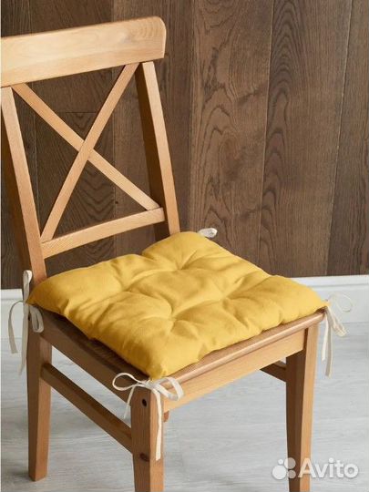 Подушка на стул 40x40 см на завязках