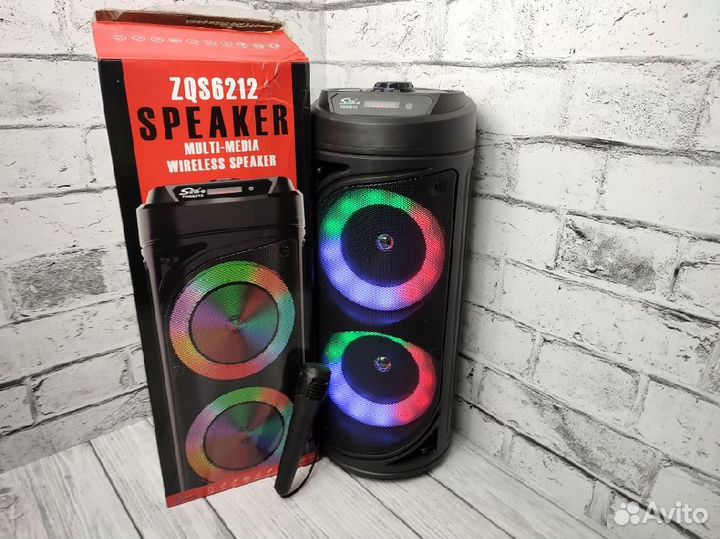 Мощная колонка с микрофоном и пультом ду, new