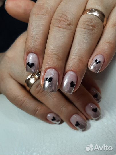 Маникюр с покрытием гель лак наращивание