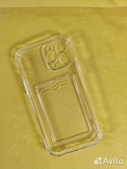 Чехол с карманом iPhone 13 Pro Max Transparent