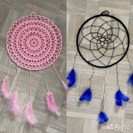 Ловец снов розовый вязаный крючком новый