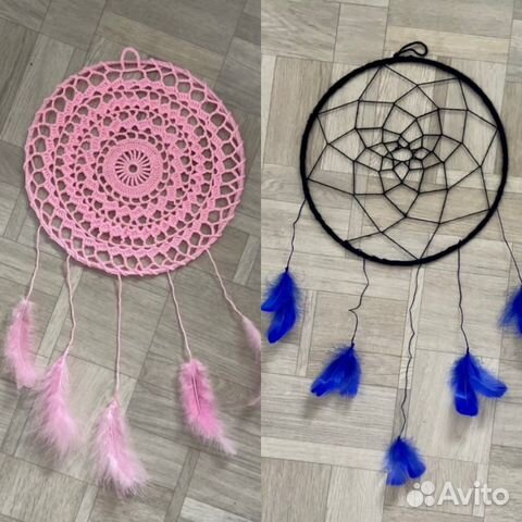 Ловец снов розовый вязаный крючком новый