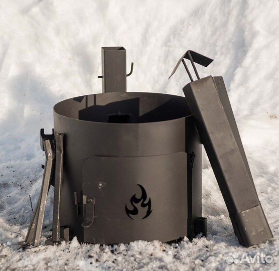 Казан, печь с трубой
