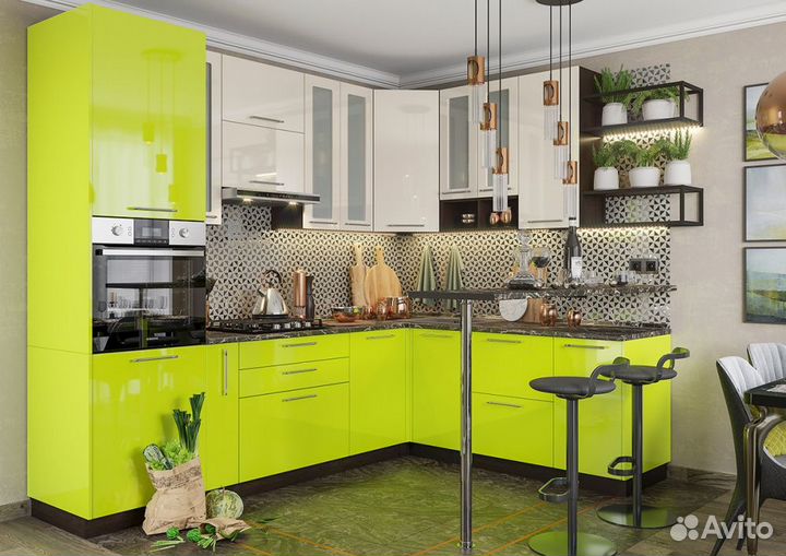 Кухня белый глянец