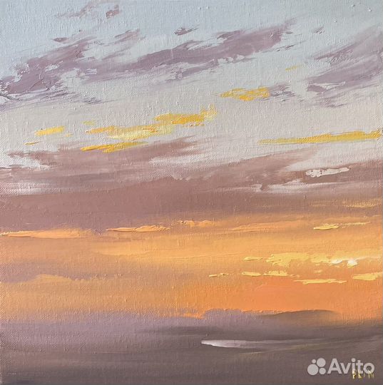 Картина маслом Огненный закат