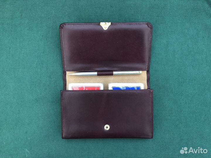 Набор игральных карт в кожаном чехле. Италия