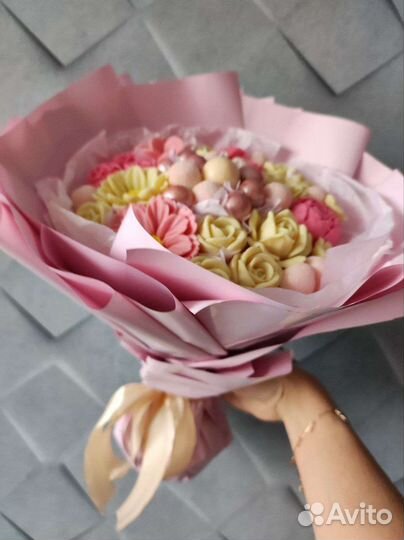 Съедобный букет из конфет, шоколад ручной работы