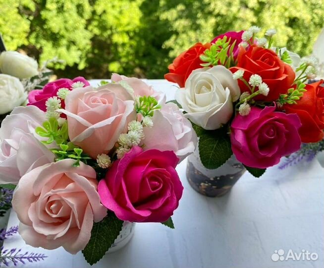 Букет из мыльных роз