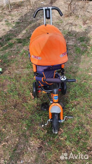 Детский велосипед трехколесный с ручкой и самокат