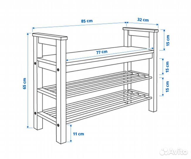 Скамья 85 кантри (хемнэс) белый