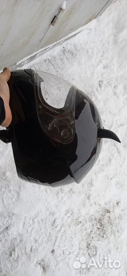 Мотошлем с рожками