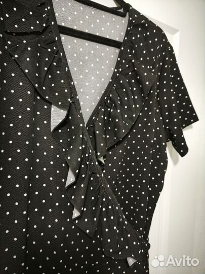 Платье летнее черное женское новое на запах 52-54