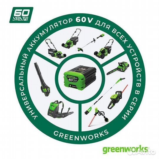 Снегоуборщик аккумуляторный Greenworks 2602907, 60