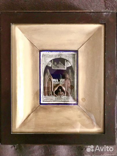 Старинная Икона резная Успение Богородицы