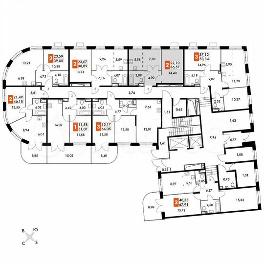 2-к. апартаменты, 36,6 м², 1/15 эт.