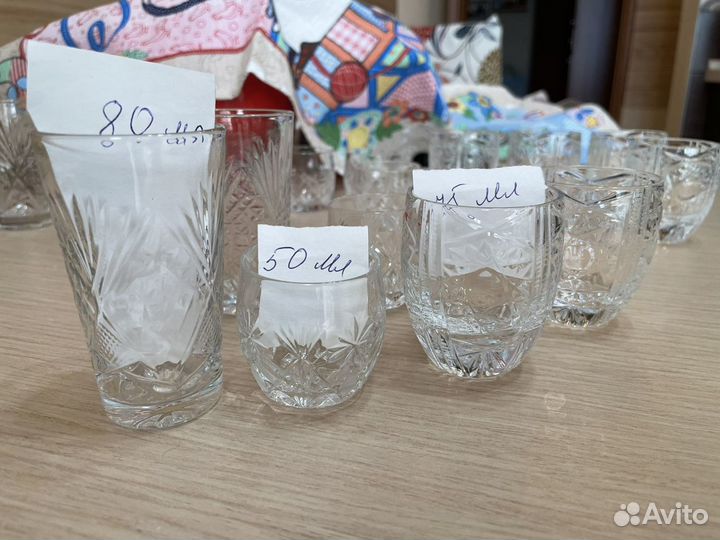 Стопки хрустальные СССР 80, 50, 75 мл
