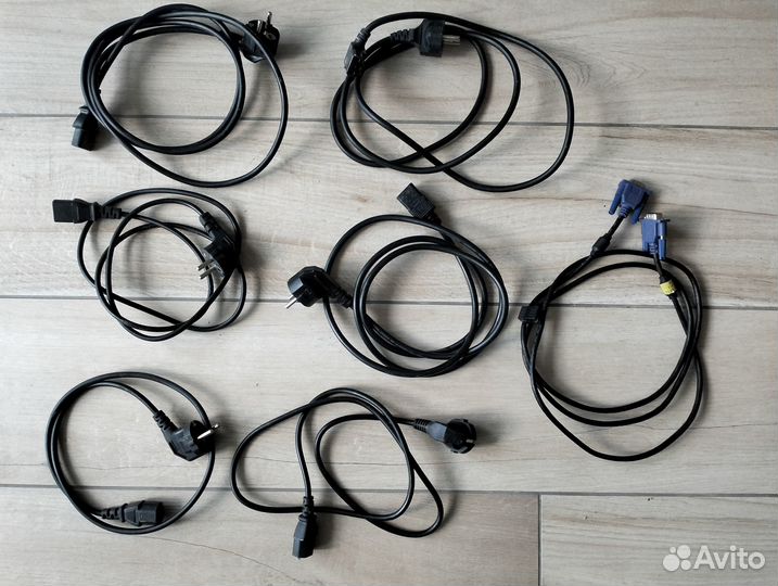 Шнур кабель сетевой и кабель для монитора