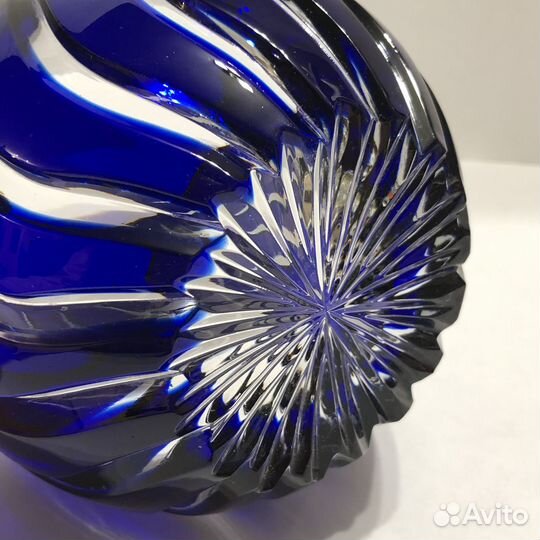 Конфетница ваза цветной хрусталь Борисов