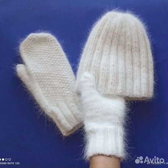 Шапка женская,варежки, митенки