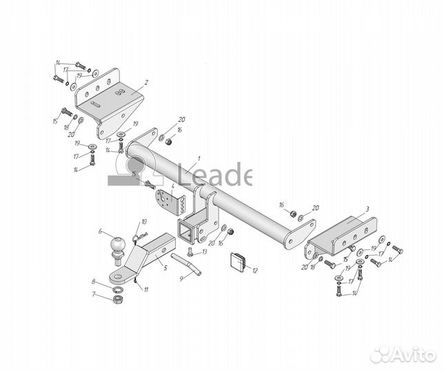 Фаркоп Лидер Плюс для Kia Sportage 2010-2016
