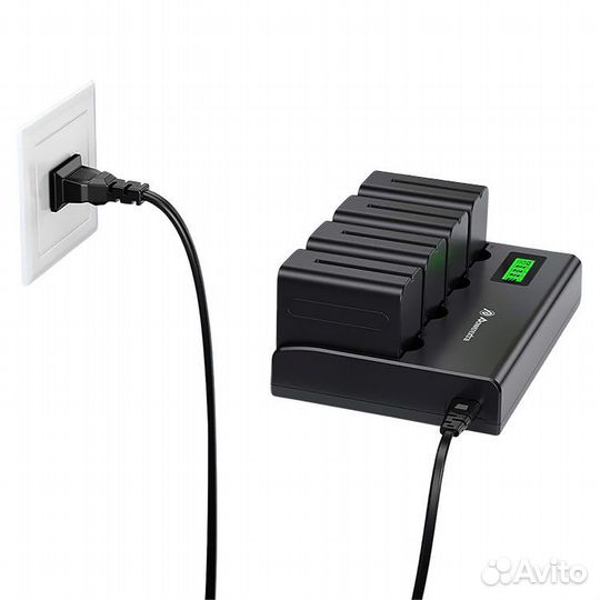 4 аккумулятора + зарядное устройство Powerextra NP