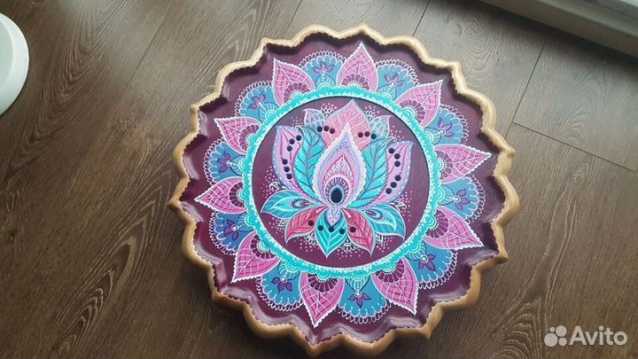 Чабань чайная стол Лотос с художественной роспись