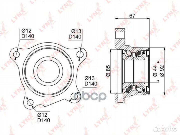 Ступица колеса зад прав WB1030 lynxauto