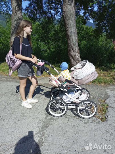 Коляска 2 в 1 adamex большие колеса