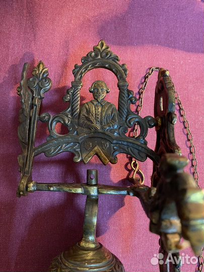 Колокольчик дверной бронзовый антиквариат