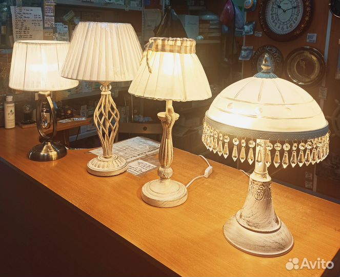 Лампы Настольные Ретро, Прованс, Классика, Птичкой