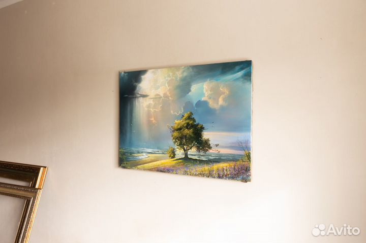 Картина ''небесная сила'' акрил 50x70cм. Живопись