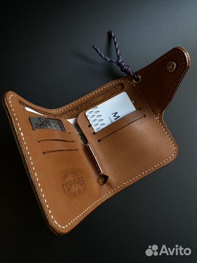 Кошелёк кожаный байкерский