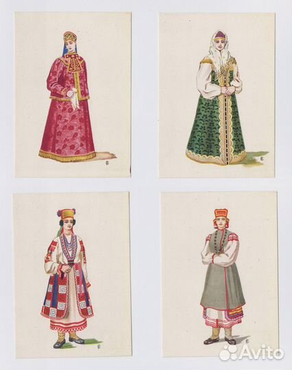 СССР набор Русская народная одежда 1957 Сорокин 12