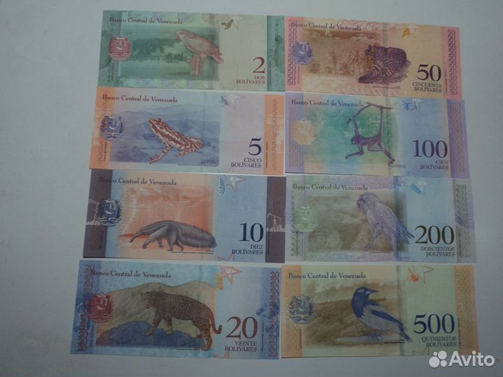 Купюры Венесуэлы - набор -8 шт. Образца- 2018