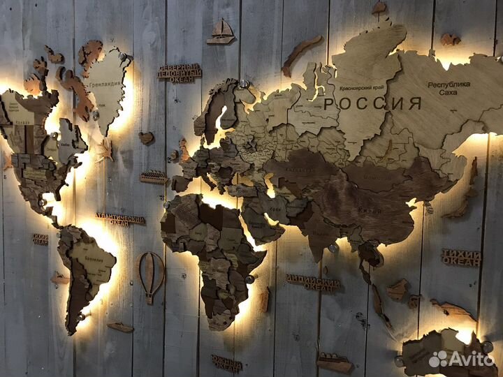 Карта мира с подсветкой