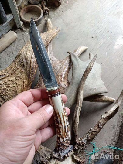 Якутский нож с рогом косули
