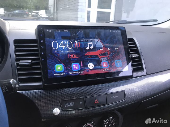 Магнитола андроид с рамкой Lancer 10