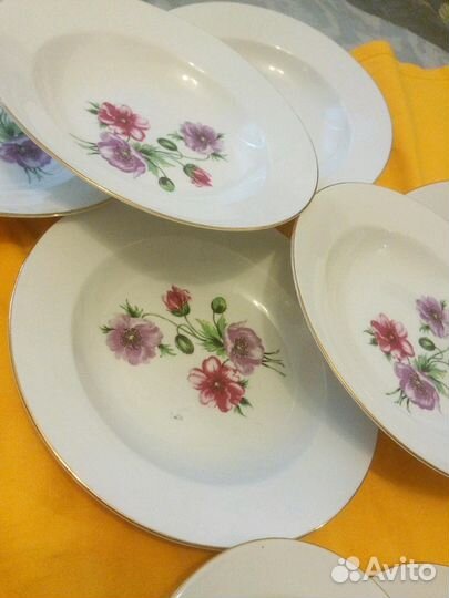 Столовый набор тарелок kahla гдр 6 шт глубокие