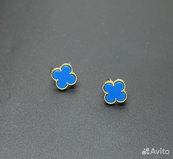 Серьги Ван Клиф синие