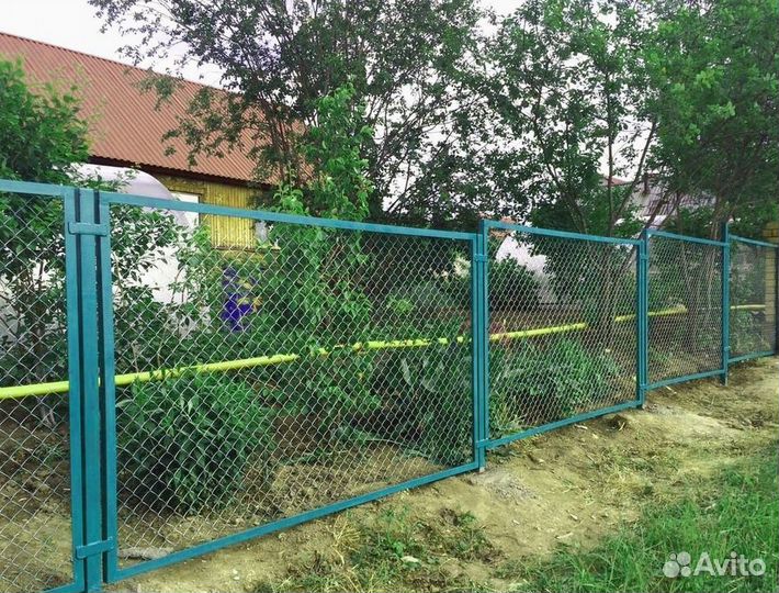 Заборы из сетки рабица под ключ новые